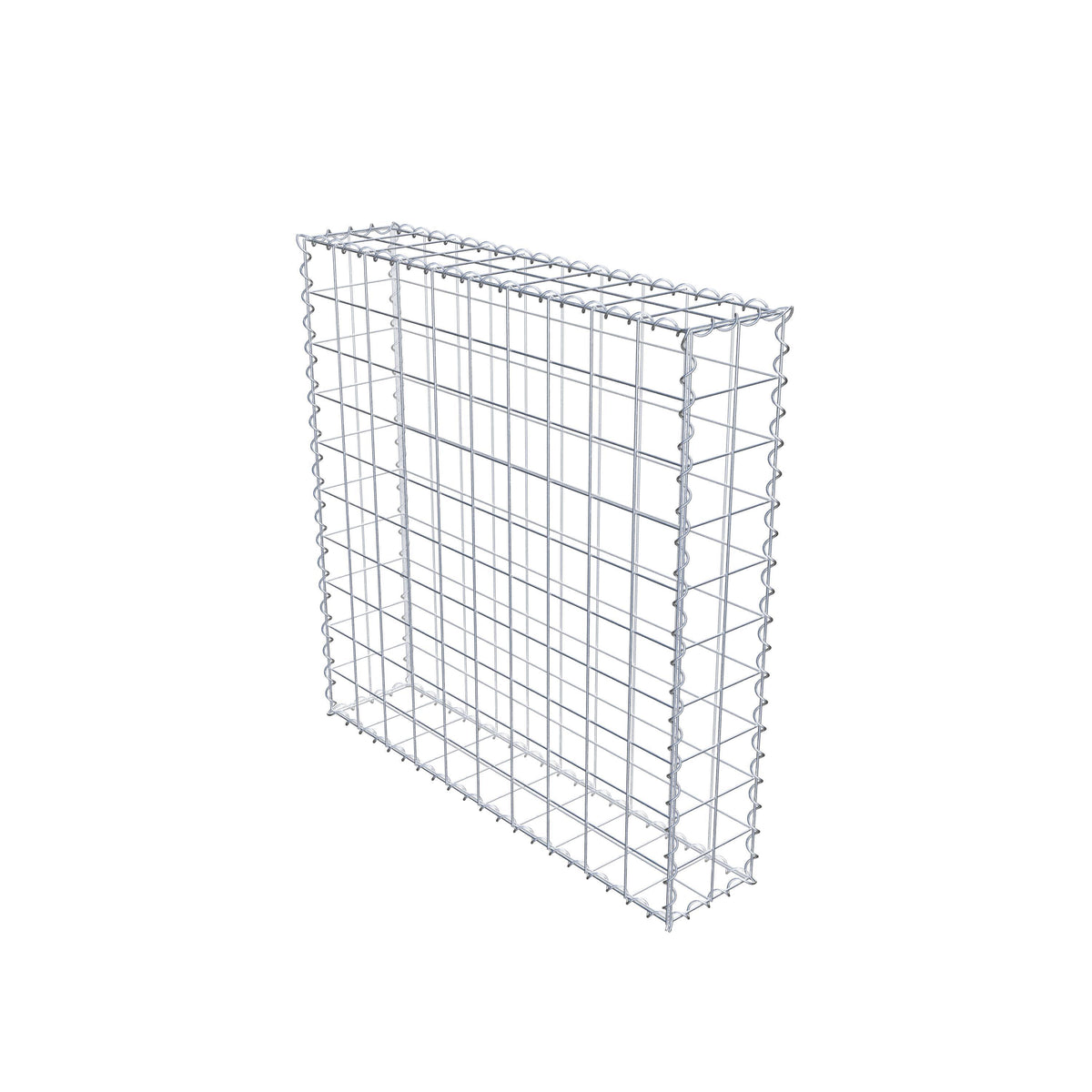 Gabbione 100 cm x 100 cm x 20 cm (L x H x P), maglia 10 cm x 10 cm, spirale