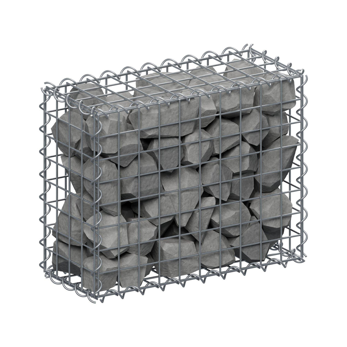 Gabione 50 cm x 40 cm x 20 cm (L x H x T), Maschenweite 5 cm x 5 cm, Spirale