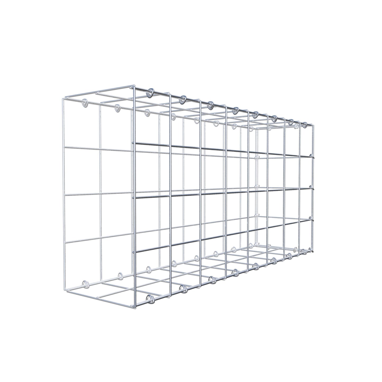 Mounted gabion type 2 80 cm x 40 cm x 20 cm (L x H x D), mesh size 10 cm x 10 cm, C-ring