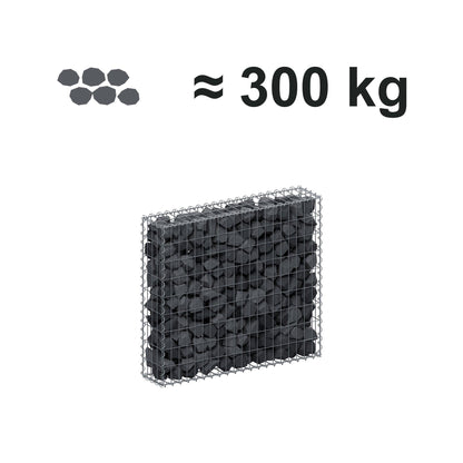 Gabione 100 cm x 90 cm x 20 cm (L x H x T), Maschenweite 5 cm x 10 cm, Spirale