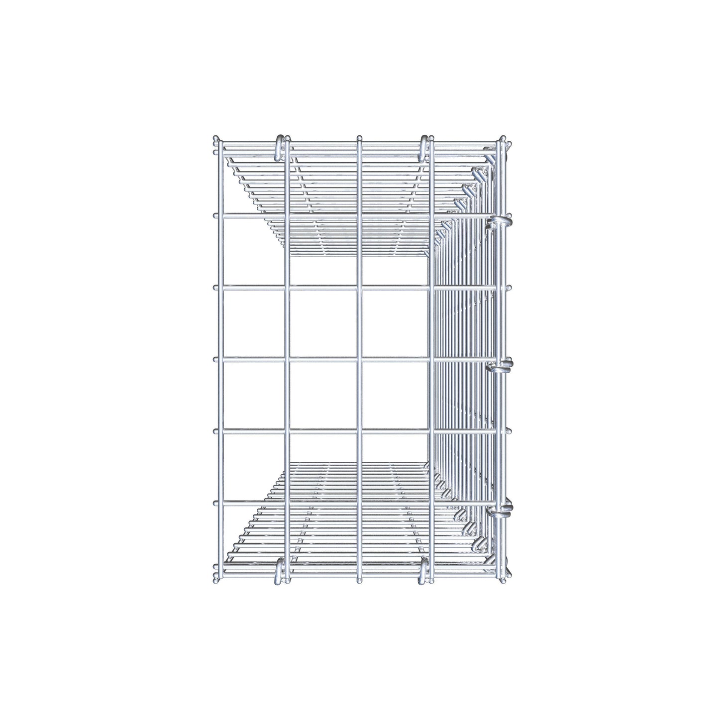 Gabbione fissabile tipo 4 100 cm x 20 cm x 30 cm (L x H x P), maglia 5 cm x 5 cm, anello a C