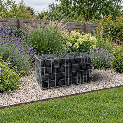 Gabion 80 cm x 40 cm x 40 cm (L x H x D), maskstorlek 5 cm x 10 cm, spiral
