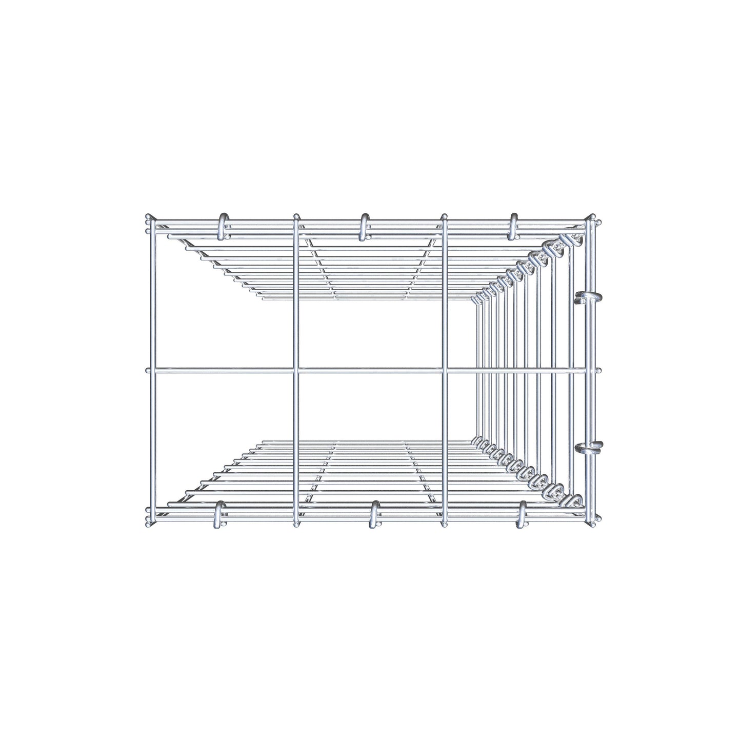 Monteret gabion type 4 100 cm x 30 cm x 20 cm (L x H x D), maskestørrelse 10 cm x 10 cm, C-ring