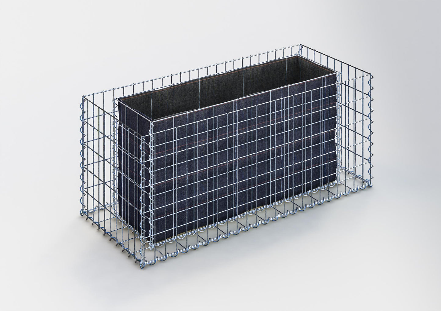 Letto rialzato rettangolare 120 cm x 50 cm x 50 cm (L x H x P), maglia 5 x 10 cm, spessore parete 10 cm