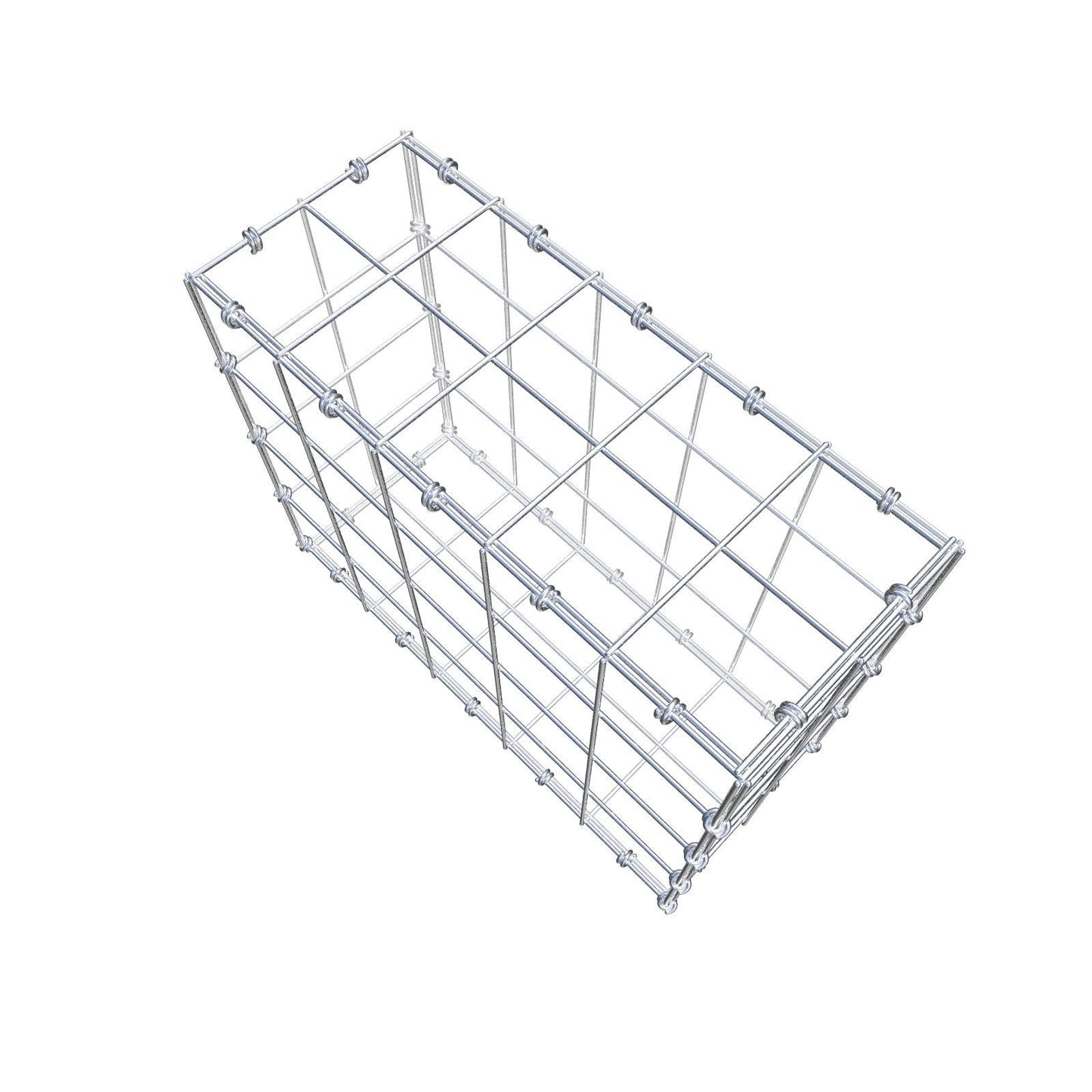 Gabbione 50 cm x 40 cm x 20 cm (L x H x P), maglia 10 x 10 cm, anello a spirale