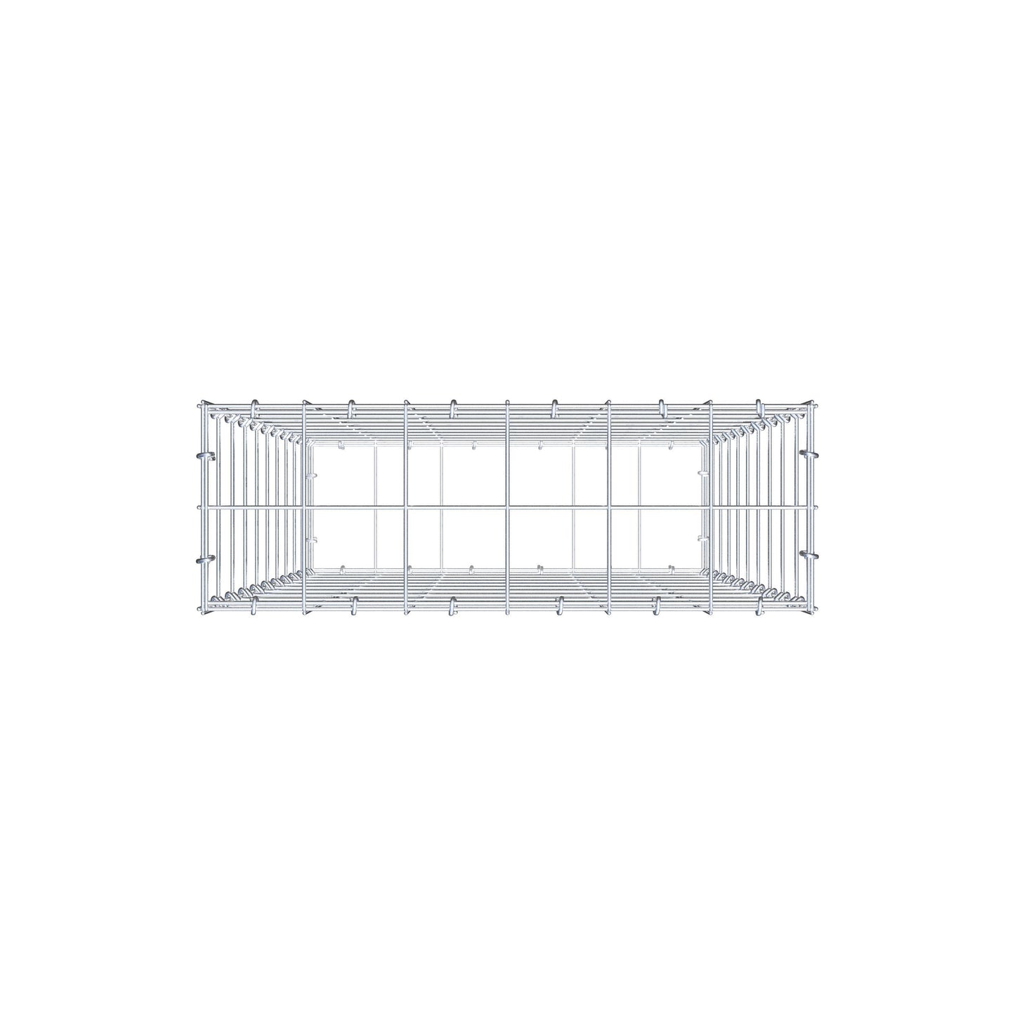 Gabbione 100 cm x 60 cm x 20 cm (L x H x P), maglia 10 cm x 10 cm, anello a C