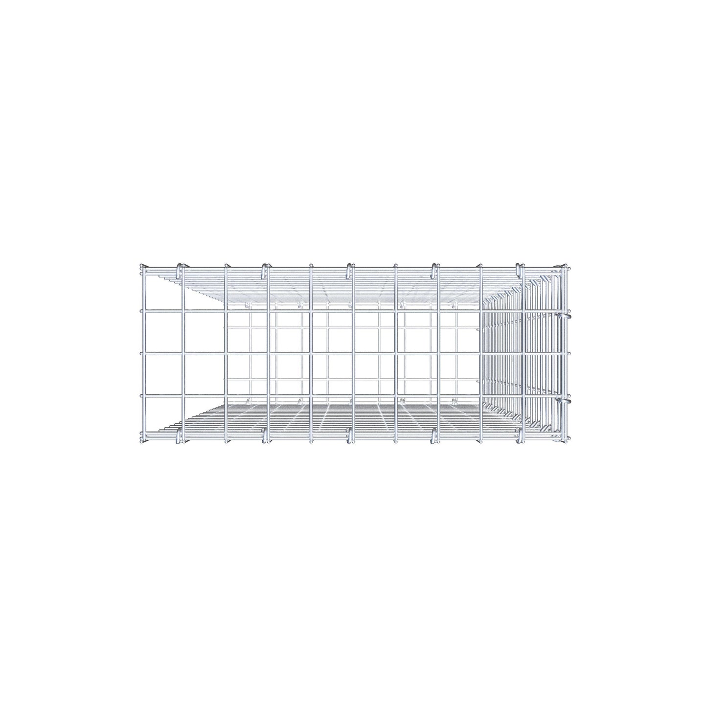 Gavión complementario de tipo 2 100 cm x 50 cm x 20 cm (largo x alto x fondo), malla 5 cm x 5 cm, anillo en C