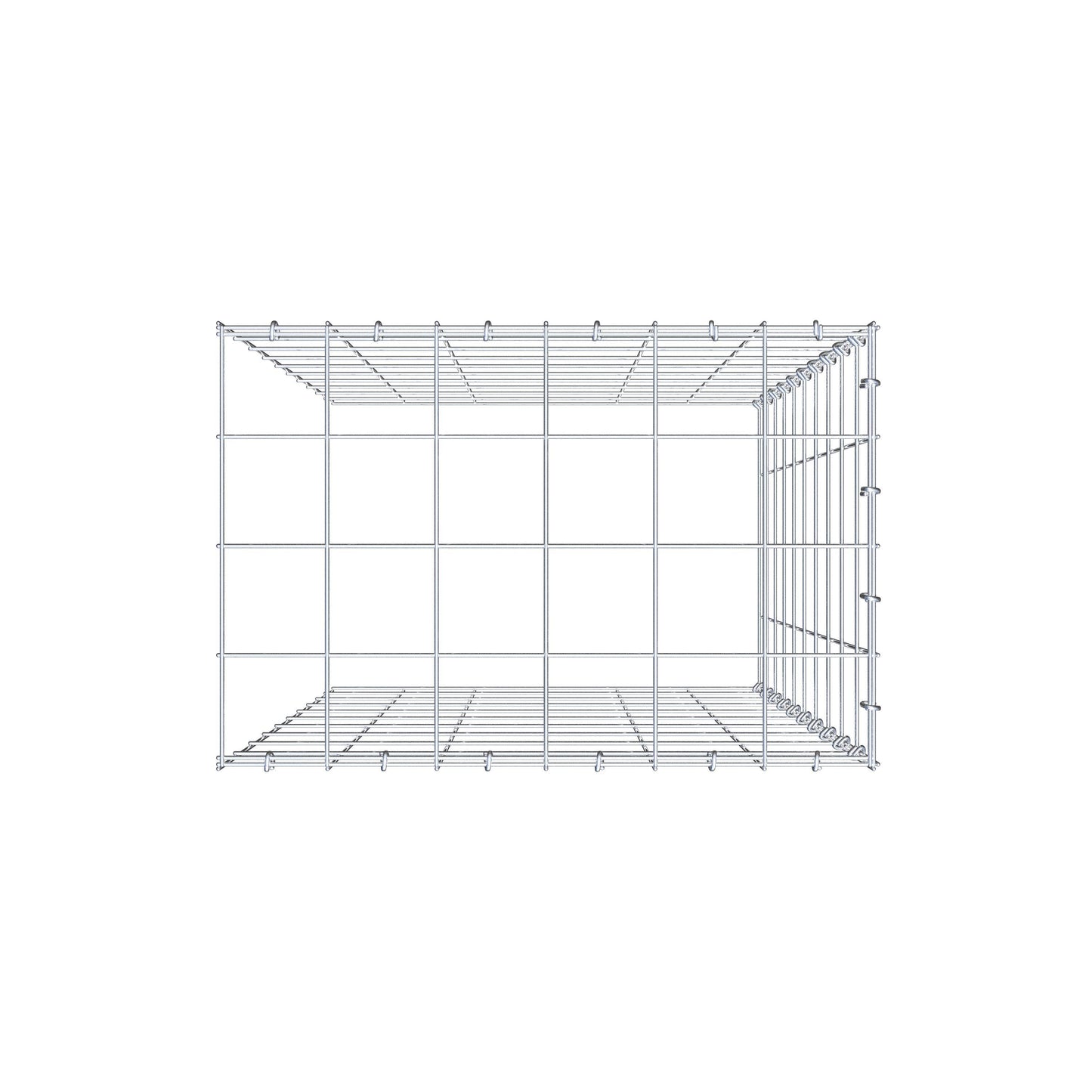 Gabbione aggiuntivo tipo 4 100 cm x 60 cm x 40 cm (L x H x P), maglia 10 cm x 10 cm, anello a C