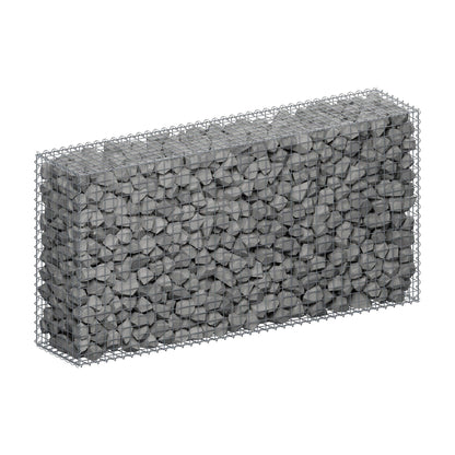 Gabion 200 cm x 100 cm x 40 cm (L x H x D), maskestørrelse 5 cm x 5 cm, spiral