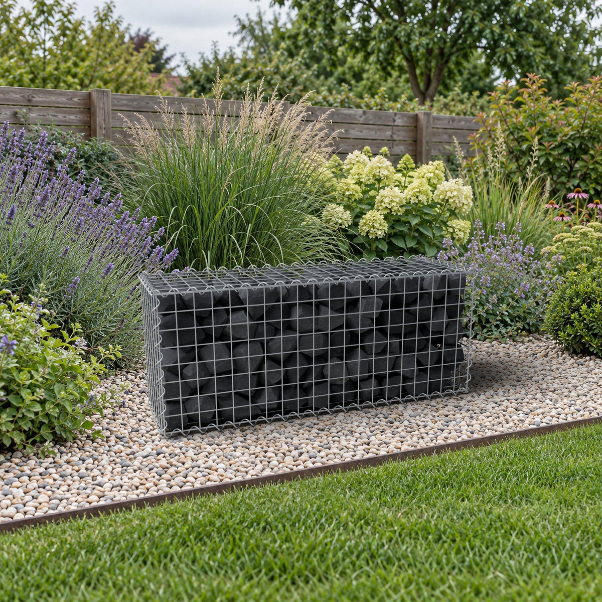 Gabione 100 cm x 40 cm x 30 cm (L x H x T), Maschenweite 5 cm x 5 cm, Spirale