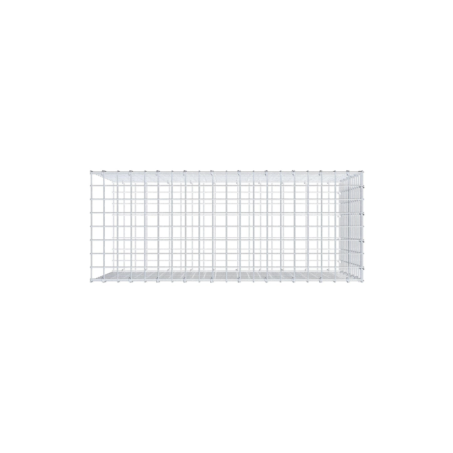 Gavión complementario de tipo 2 100 cm x 60 cm x 40 cm (largo x alto x fondo), malla 5 cm x 5 cm, anillo en C