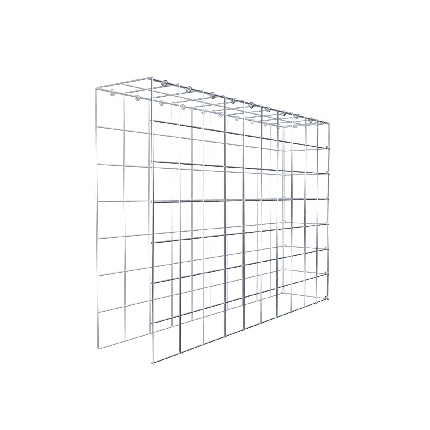 Mounted gabion type 4 100 cm x 70 cm x 20 cm (L x H x D), mesh size 10 cm x 10 cm, C-ring