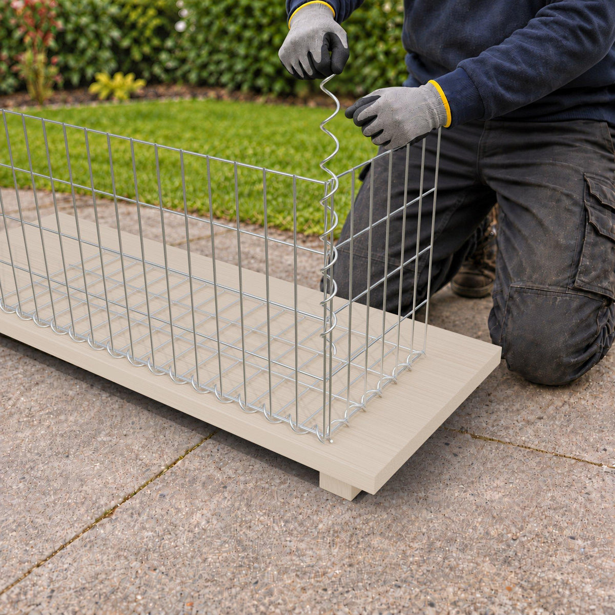 Gabion 80 cm x 40 cm x 30 cm (L x H x D), maskestørrelse 5 cm x 10 cm, spiral