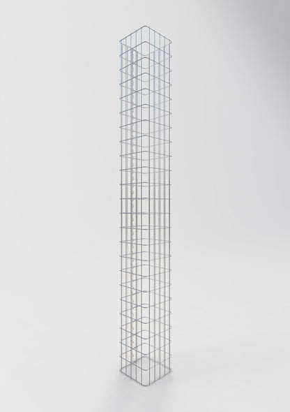 Gabionensäule eckig 27 cm x 27 cm, 230 cm Höhe, MW 5 cm x 10 cm
