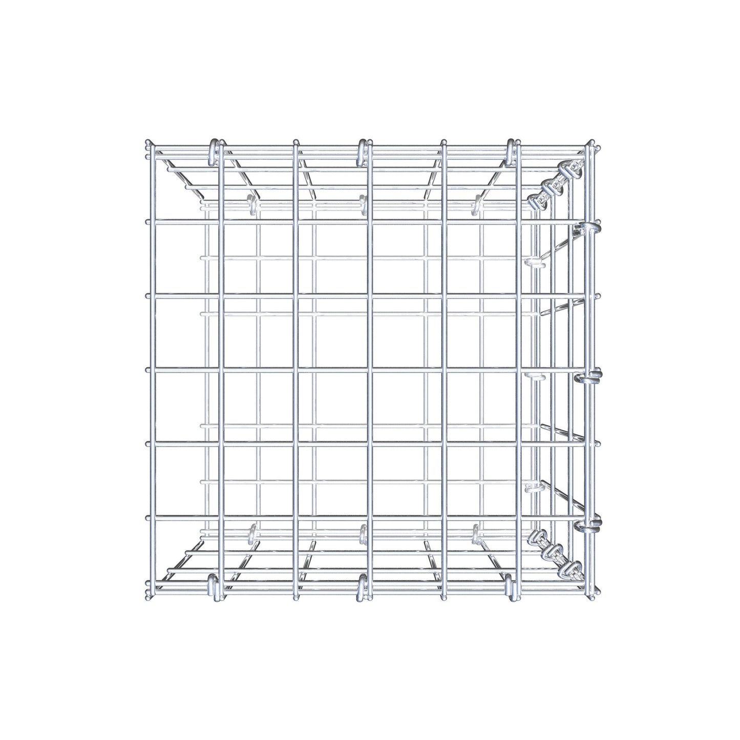 Anbaugabione Typ 2 30 cm x 30 cm x 30 cm, Maschenweite 5 cm x 10 cm, C-Ring