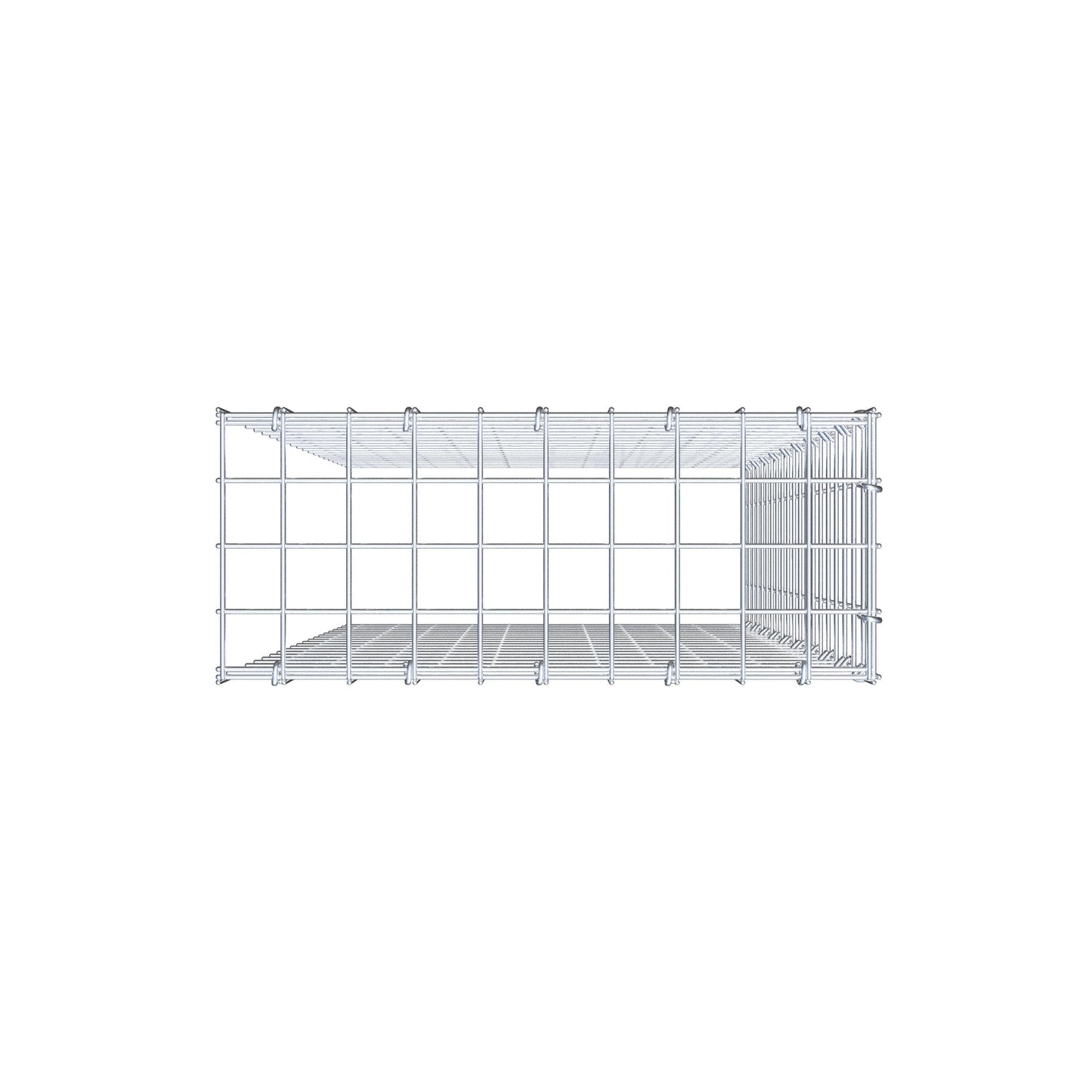 Anbaugabione Typ 4 100 cm x 50 cm x 20 cm (L x H x T), Maschenweite 5 cm x 5 cm, C-Ring