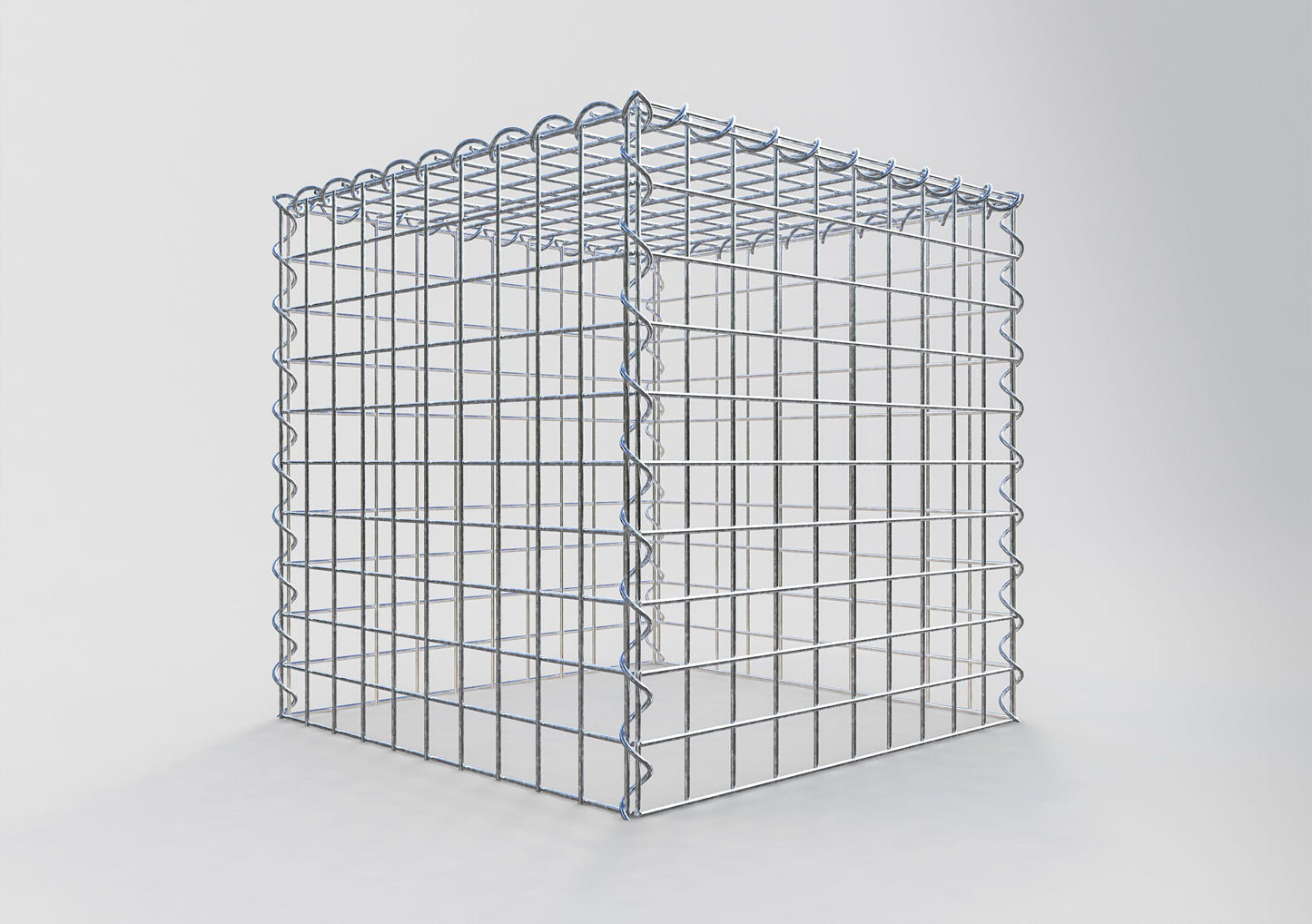 Opvokset gabion type 3 50 cm x 50 cm x 50 cm (L x H x D), maskestørrelse 5 cm x 5 cm, spiral