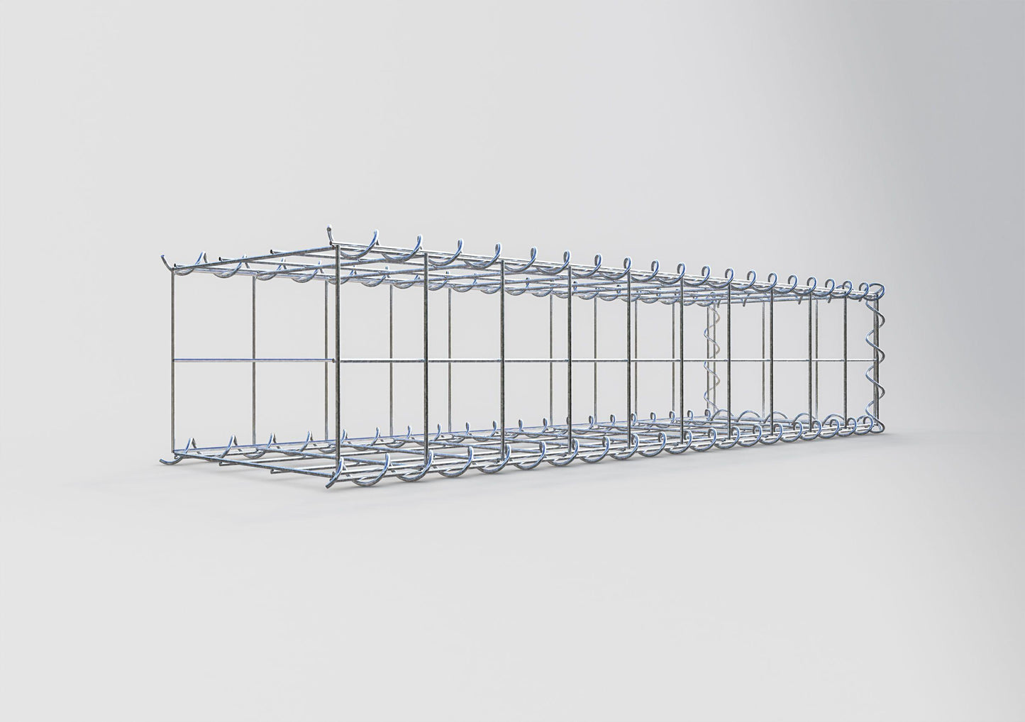 Opvokset gabion type 2 100 cm x 20 cm x 30 cm (L x H x D), maskestørrelse 10 cm x 10 cm, spiral