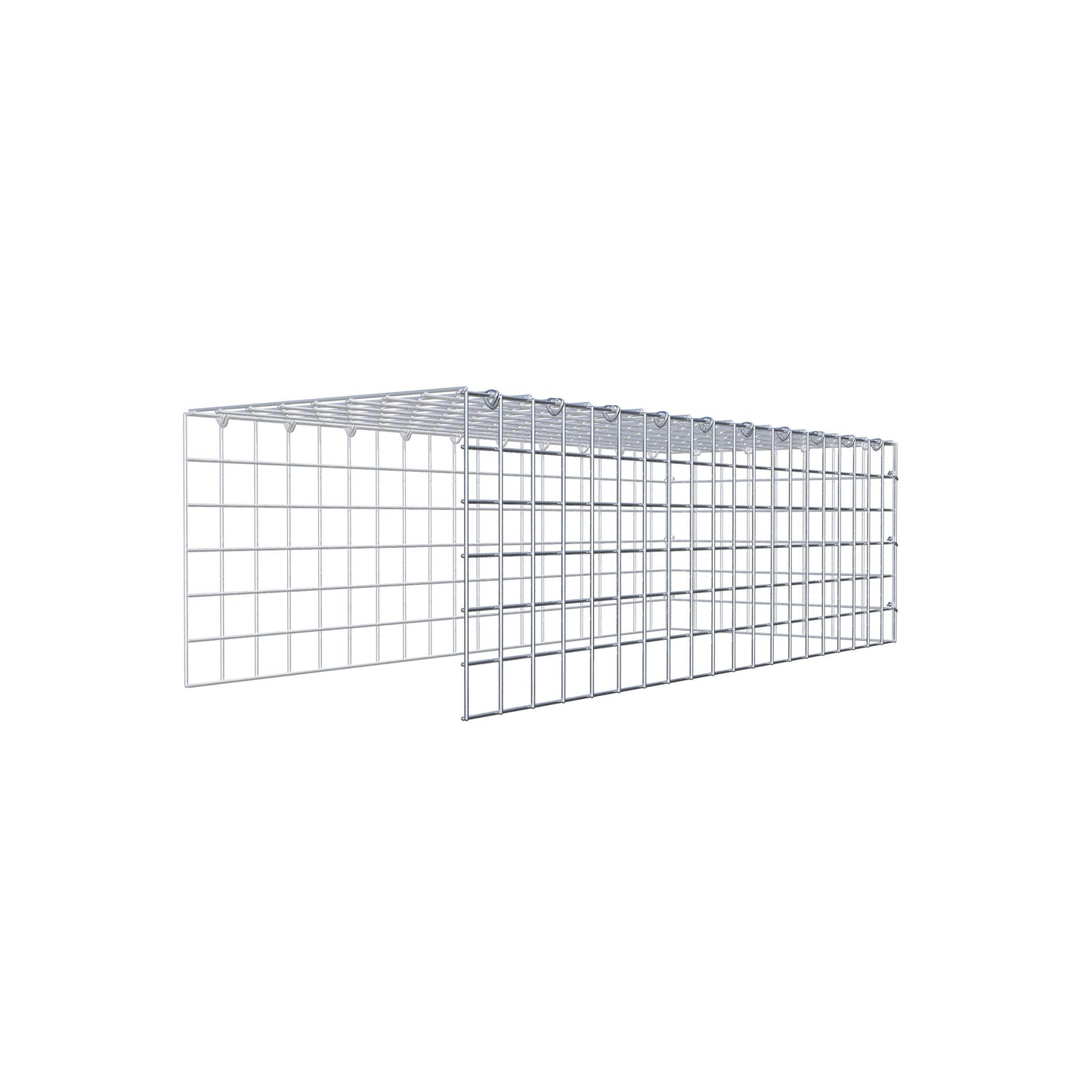 Type 4 oplegkorf 100 cm x 30 cm x 40 cm (L x H x D), maaswijdte 5 cm x 5 cm, C-ring