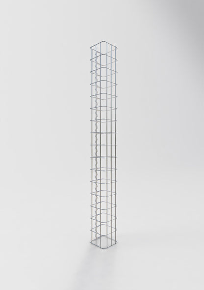 Gabionensäule eckig 17  cm x 17  cm, 160 cm Höhe, MW 5 cm x 10 cm