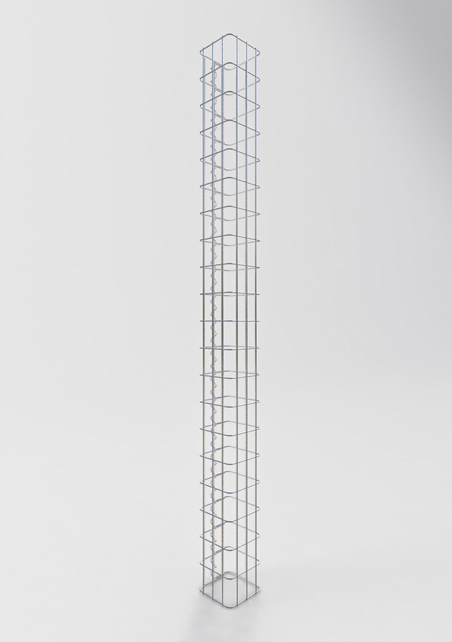 Gabionensäule eckig 17  cm x 17  cm, 200 cm Höhe, MW 5 cm x 10 cm