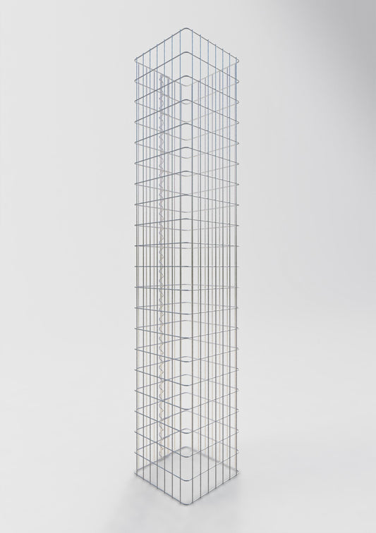 Gabionpelare, kantig 37 cm x 37 cm, 200 cm hög, MW 5 cm x 10 cm