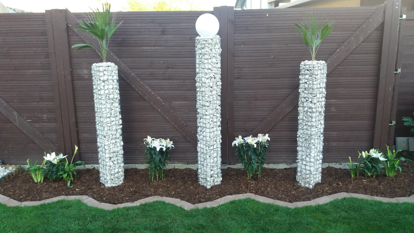 Columna de gaviones 22 x 22 cm MW 5 x 5 cm cuadrado