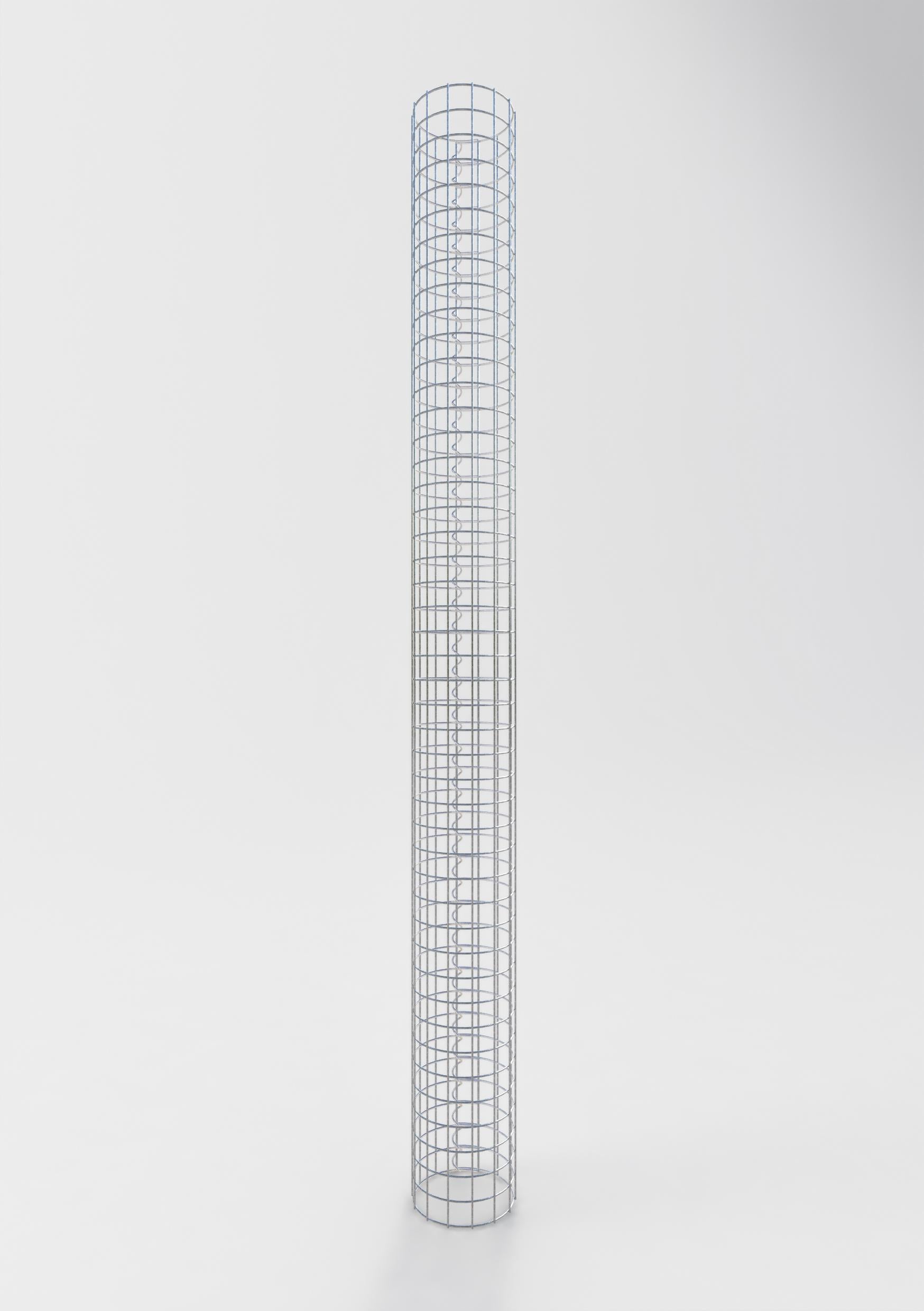 Coluna de gabião redonda 22 cm de diâmetro, 230 cm de altura, malhagem 5 cm x 5 cm