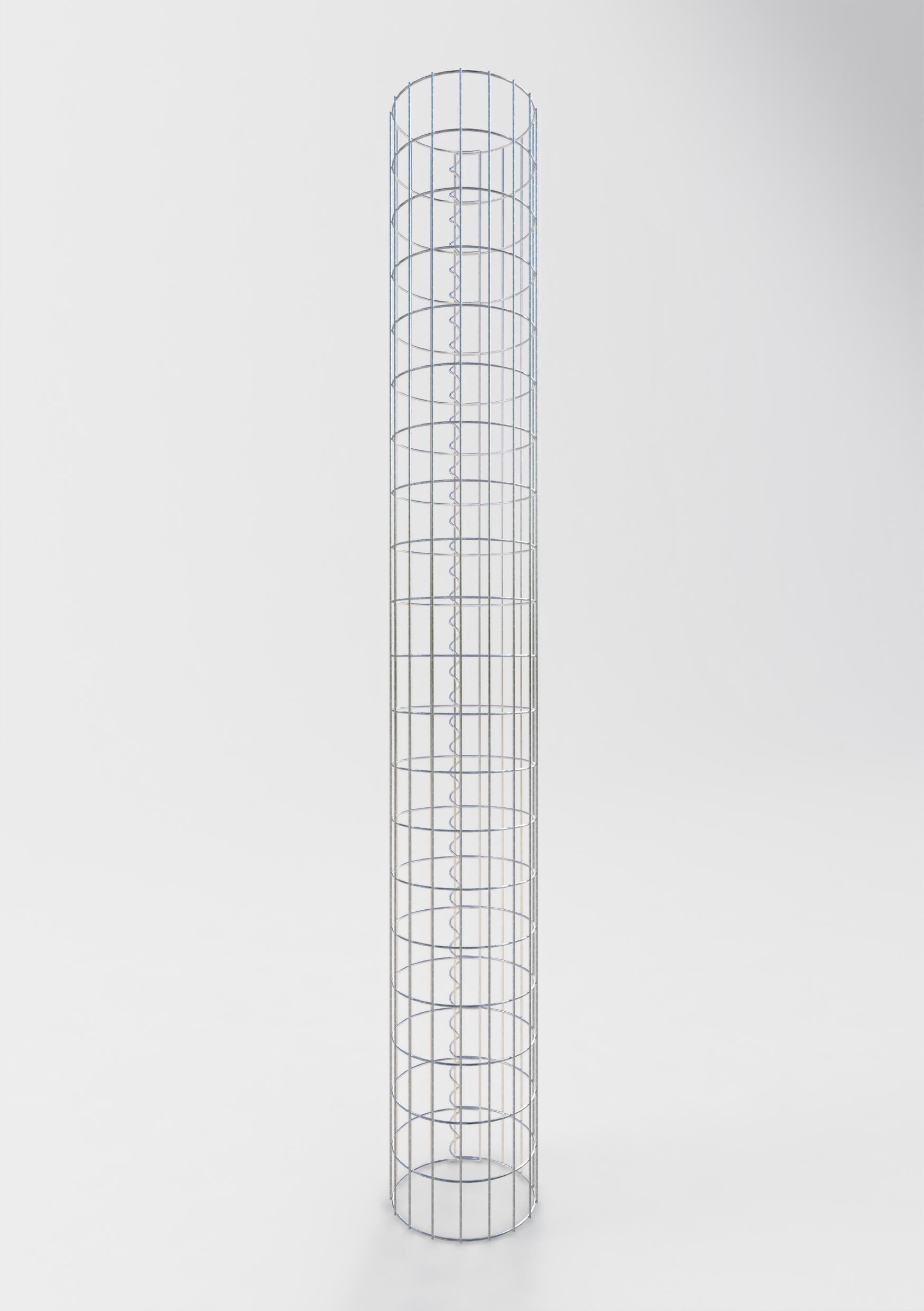 Gabionensäule rund 37  cm Durchmesser, 200  cm Höhe, Maschenweite 5 cm x 10 cm