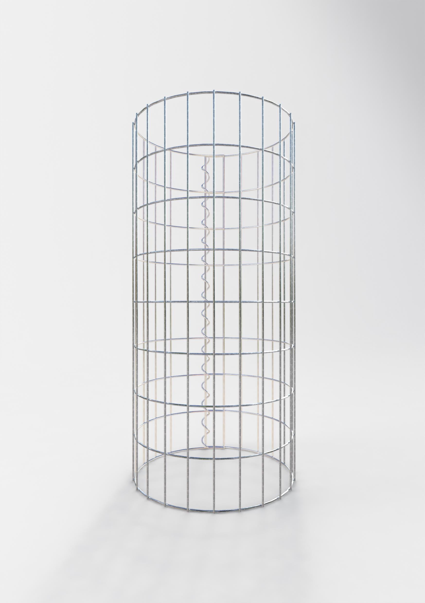 Gabion column around 37 cm diameter, 80 cm height, mesh size 5 cm x 10 cm