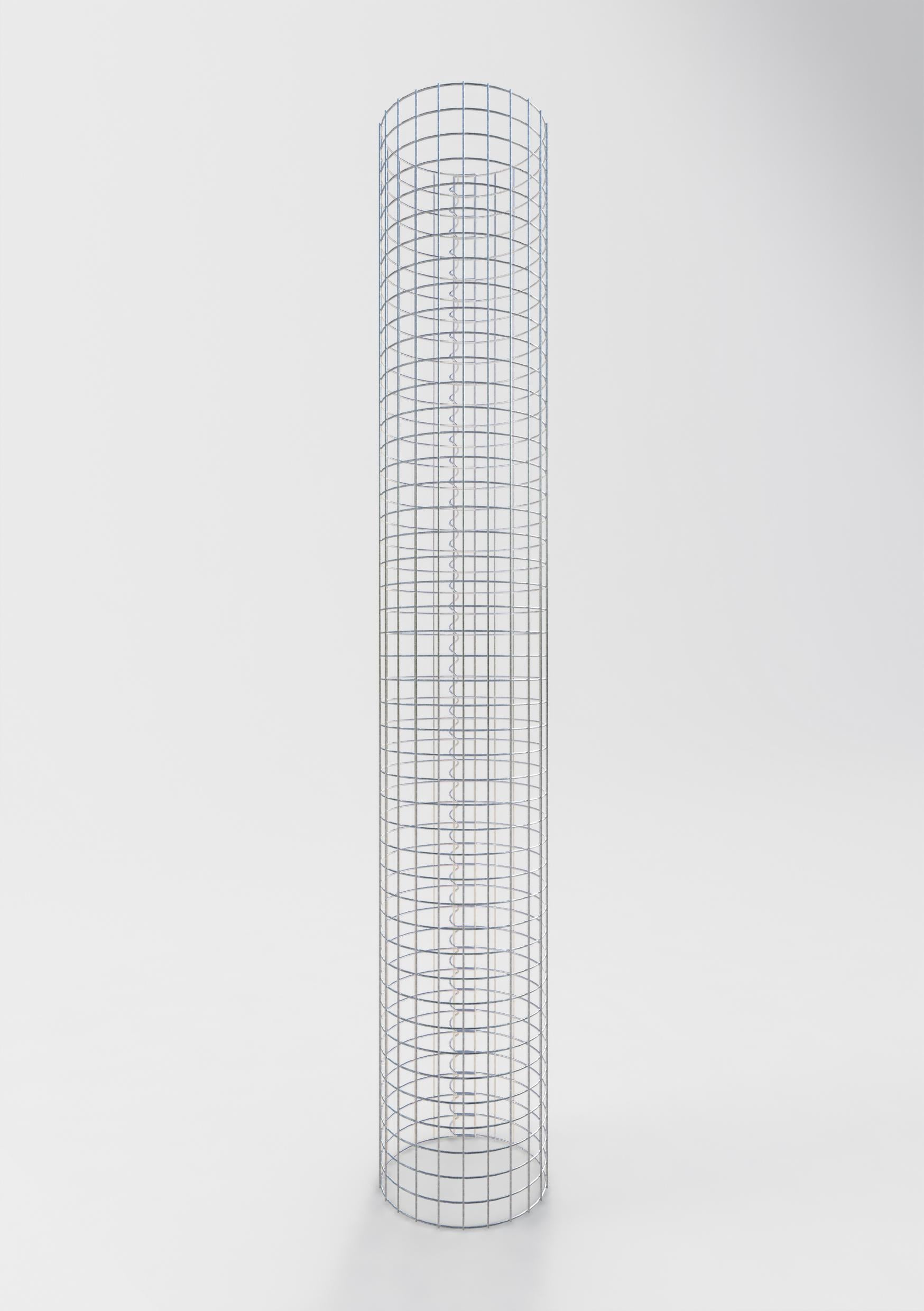 Gabion column around 37 cm diameter, 230 cm height, mesh size 5 cm x 5 cm