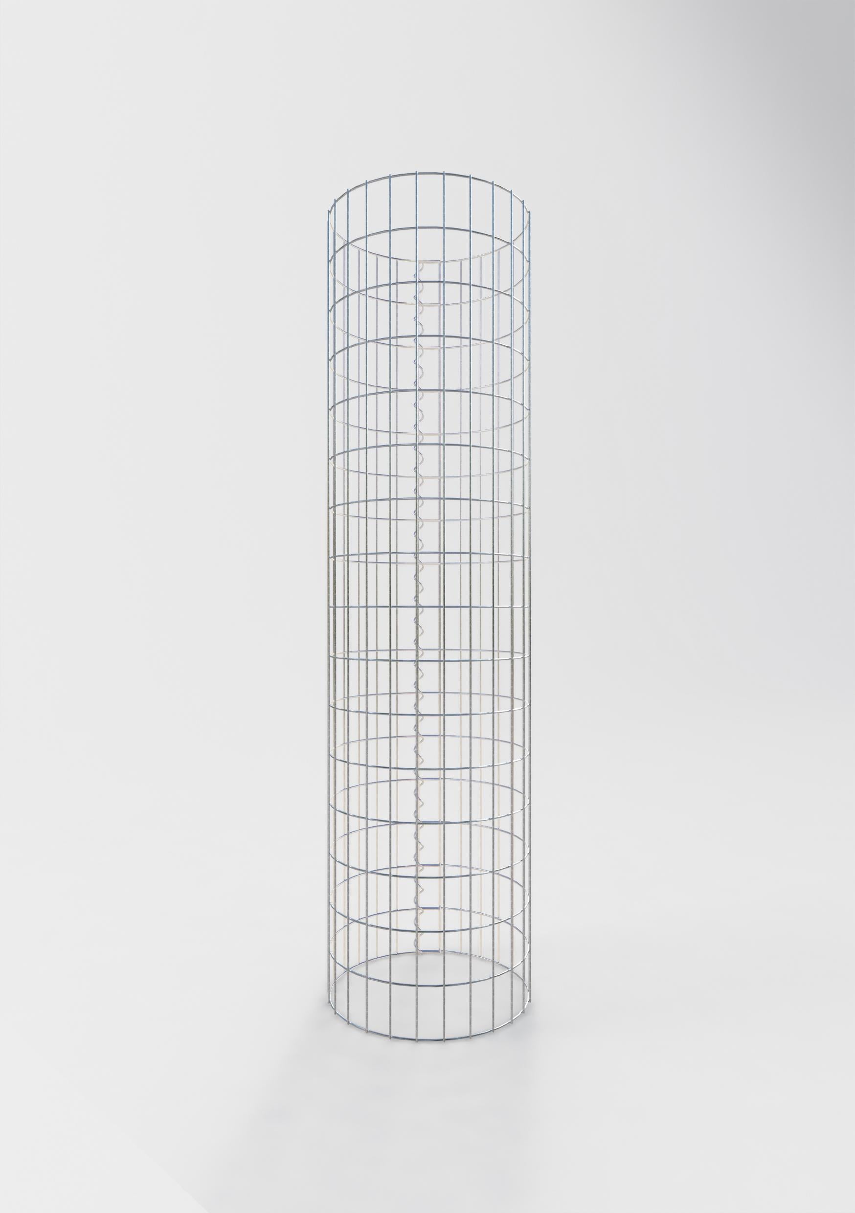 Gabion column around 42 cm diameter, 160 cm height, mesh size 5 cm x 10 cm