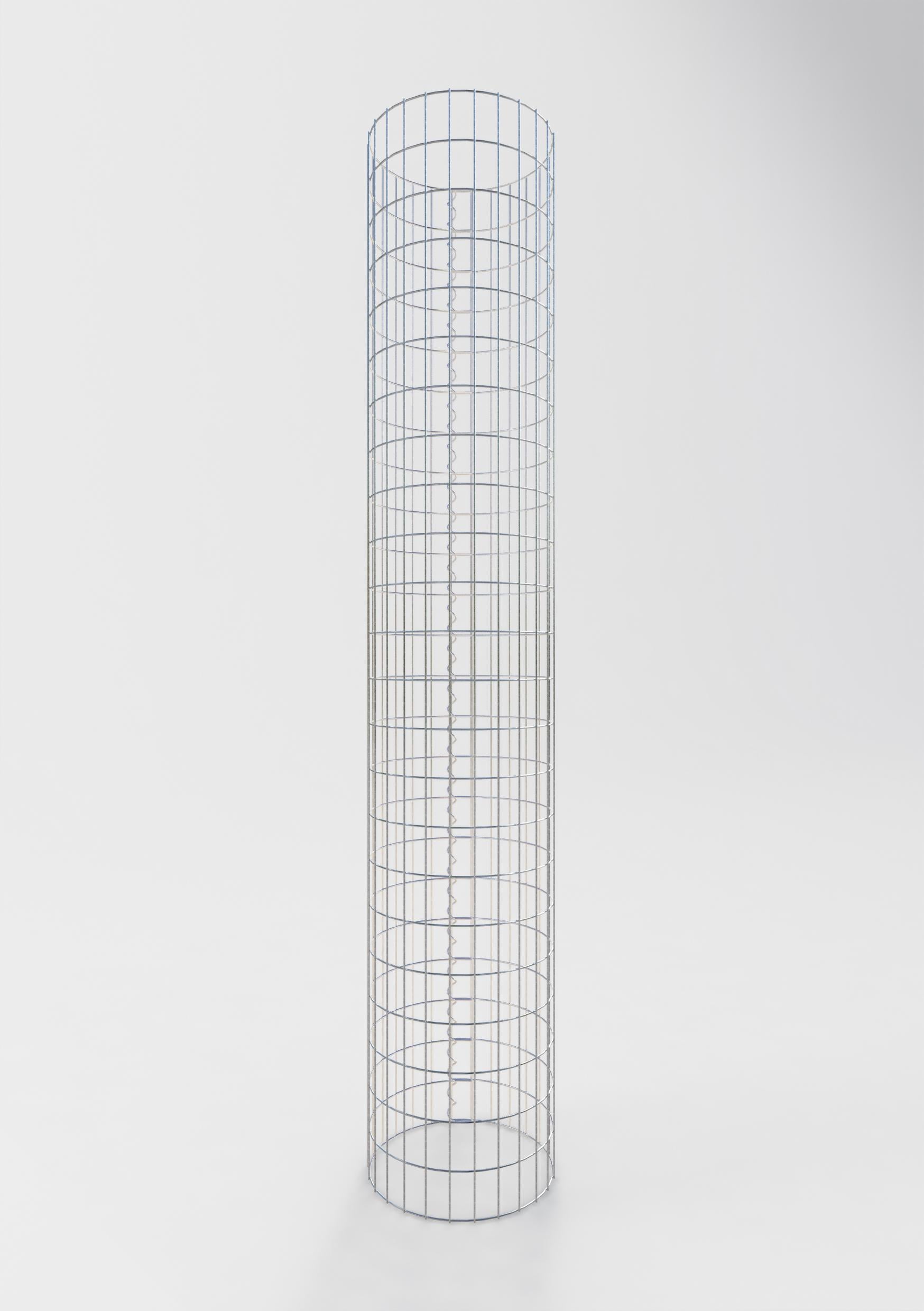 Gabion column around 42 cm diameter, 230 cm height, mesh size 5 cm x 10 cm