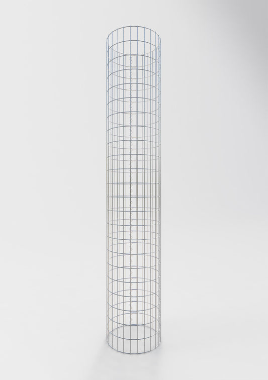 Columna de gaviones redonda 42 cm de diámetro, 230 cm de altura, malla 5 cm x 10 cm