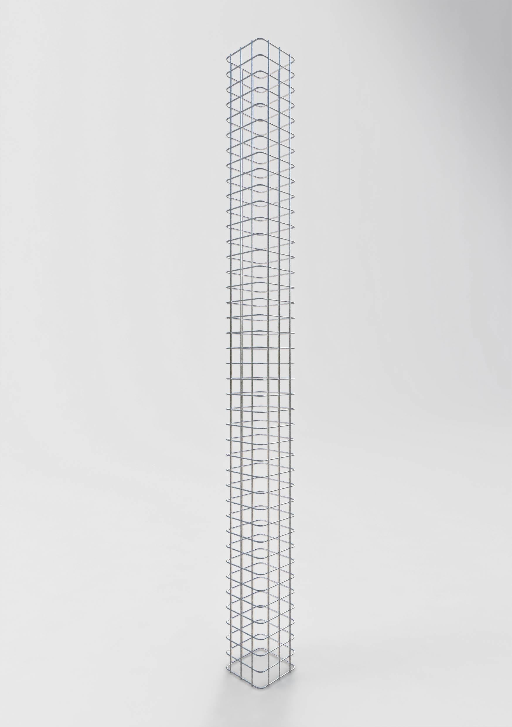 Gabion column, square, hot-dip galvanized, 17 cm x 17 cm, 200 cm high, MW 5 cm x 5 cm