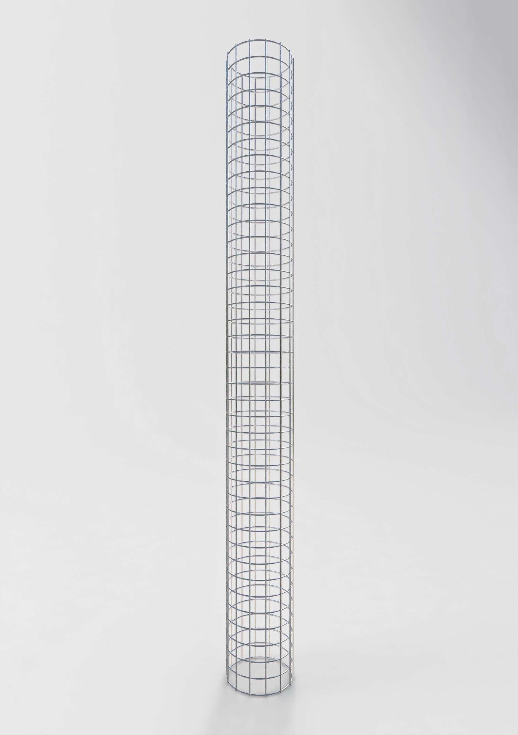 Gabionensäule rund feuerverzinkt, 22 cm Durchmesser, 200 cm Höhe, MW 5 cm x 5 cm