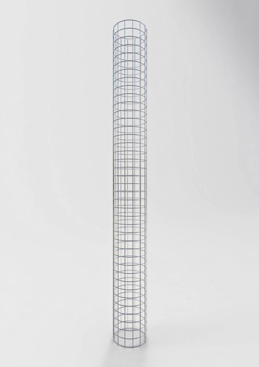 Round gabion column, hot-dip galvanized, 22 cm diameter, 200 cm height, MW 5 cm x 5 cm