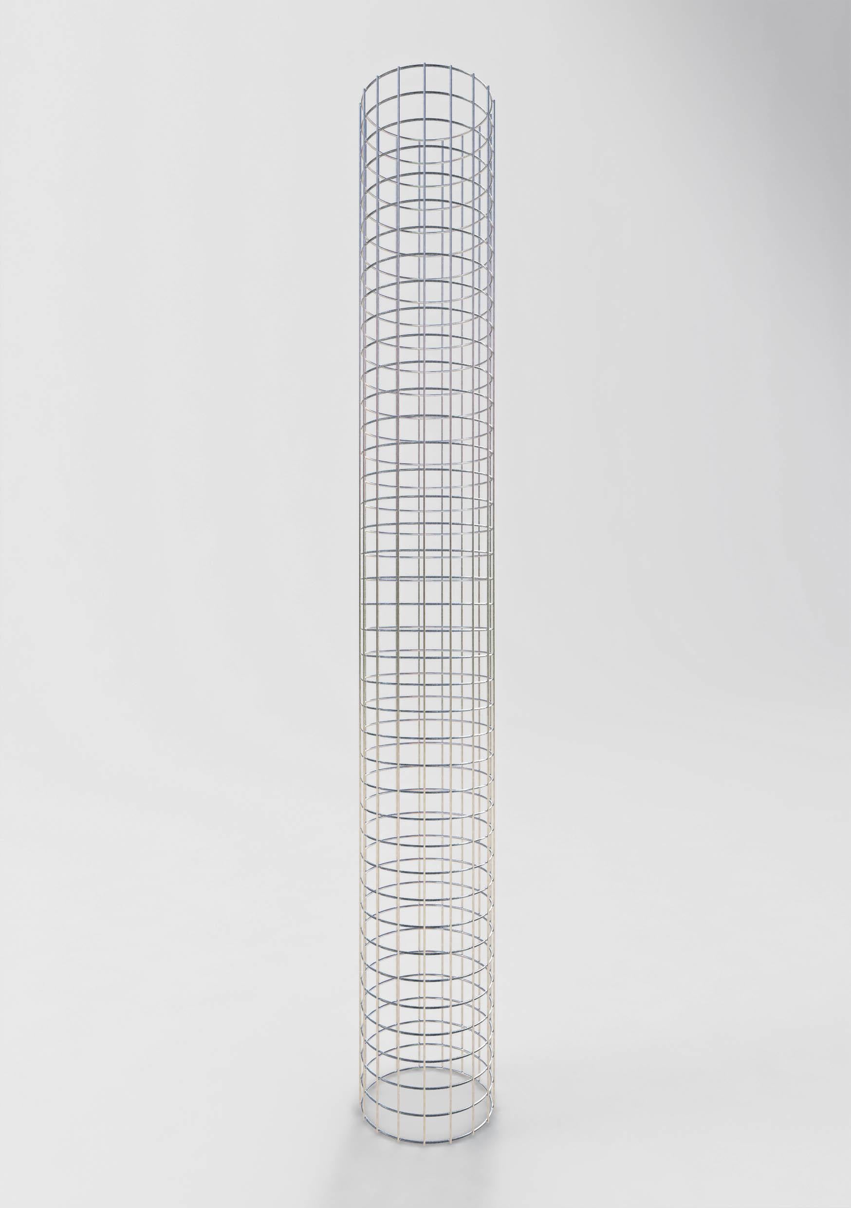 Round gabion column, hot-dip galvanized, 27 cm diameter, 200 cm height, MW 5 cm x 5 cm