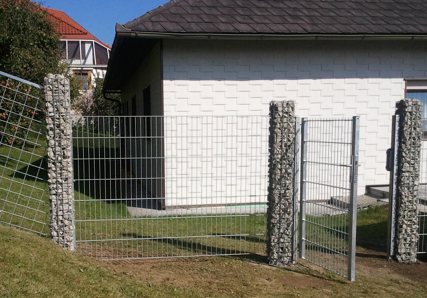 Gabion column square 22 cm x 22 cm, 230 cm high, MW 5 cm x 5 cm