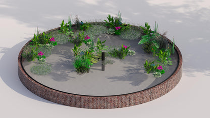 Gabion-dam, rund, ydre diameter 292 cm, højde 50 cm, maskestørrelse 5 x 5 cm, vægtykkelse 15 cm