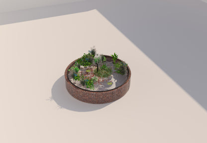 Gabion verhoogde vijver rond, buitendiameter 262 cm, hoogte 50 cm, maaswijdte 5 x 5 cm, wanddikte 15 cm