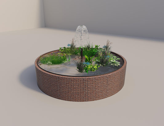 Gabion raised pond, round, outer diameter 352 cm, height 80 cm, mesh size 5 x 5 cm, wall thickness 15 cm